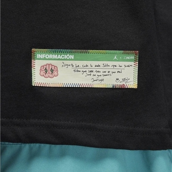 Men's Jordan x J Balvin Black Short Sleeve T-Shirt DR2962-010 Size M - Picture 5 of 5